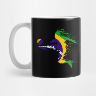 Funny Brazil Soccer Player Tee Brazilian Flag Girls Boys Mug